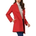 thumbnail image 4 of INSPIRE CHIC Women's Cute Turn Down Collar Single Breasted Long Belted Trenchcoat XS Red, 4 of 5