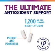 NAC Supplement - 1200mg Per Serving N-Acetyl-L-Cysteine - Free-Form NAC is a Powerful Antioxidant for Daily Immune, Liver & Respiratory Support - Vegan, Gluten Free, Bottled in USA - 120 Capsules