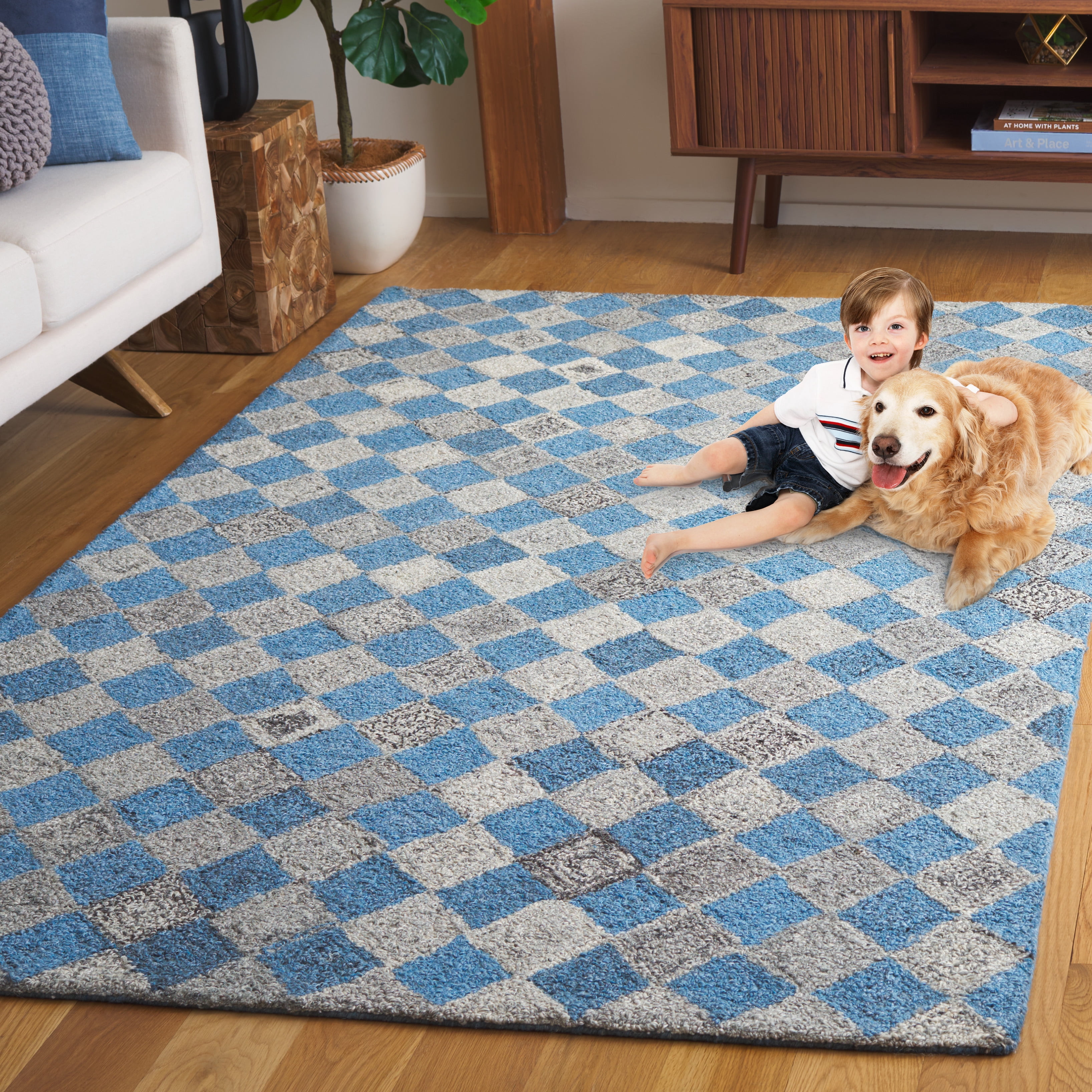 SAFAVIEH Abstract Creighton Geometric Area Rug, Gray/Blue, 8' x 10'