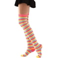 thumbnail image 4 of Women's Socks Colorful Vibrant Rainbow Over The Knee Sock Slim Thigh High Socks Fall Cozy Socks, 4 of 5