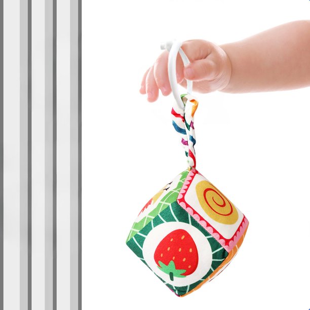Fiudx juguetes Niño Educación Temprana Cognitivos Juguete Bloque Cama Colgante Carrito Calmante Colgante Recién Nacido Rompecabezas Educación Temprana 0-1 Años Lavable