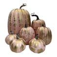 thumbnail image 2 of Kiddiway Halloween Pumpkin Decor Rustic Set - Farmhouse Centerpiece for Dining Table, Artificial Gourds for Thanksgiving and Fall,Gold, 2 of 8