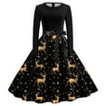 thumbnail image 1 of SNKSDGM Nouvelle Tendance Mes Articles Femmes Mode Vintage Manches Longues Col Rond Noël Ménagère Soirée Fête Bal Fête Plage Robe, 1 of 3