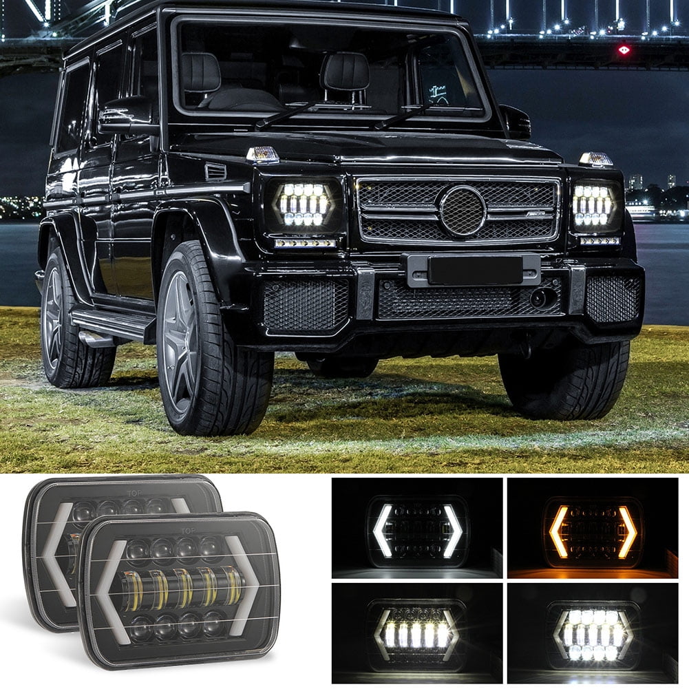 2pcs 300w 7in Led Headlights Headlamp With High Low Beam For Off Road Vehicle Truck Bus Walmart Com