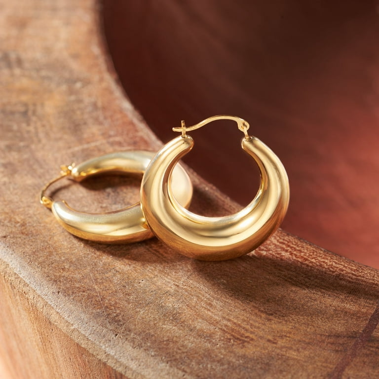 Ross-Simons Andiamo 14kt Yellow Gold Over Resin Graduated Hoop Earrings For  Women, Women's, Adult