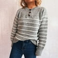thumbnail image 5 of Goodtrade8 Striped Light Sweaters for Women Tunic Pullover Long Sleeve Casual Crew Neck Sweaters Tops, 5 of 6