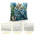 thumbnail image 4 of JEUXUS Cute Bunny Blue Flowers Picture Short Plush Pillowcase for Home Decor White, 4 of 5