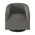 thumbnail image 5 of Swivel Accent Chair, Velvet Curved Swivel Barrel Chair with Wood Base, Upholstered Club Armchair, 360 Degree Round Chair, Contemporary Leisure Single Sofa for Living Room, Nursery, Bedroom, Dark Gray, 5 of 7