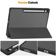 thumbnail image 5 of Allytechgroup Case for Samsung Samsung Galaxy Tab S10+ Plus 12.4" SM-X820 X826B, Trifold Stand Slim Fit with S Pen Holder Cover Auto Sleep Wake Protective PU Leather TPU Inner Shell, Gray, 5 of 8
