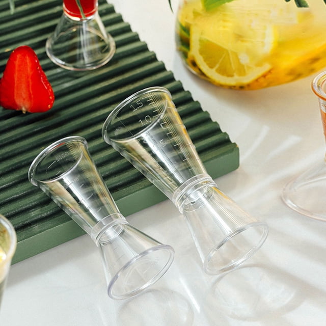 OUNONA 6Ud Medidor De Cóctel Plástico Transparente Con Doble Jigger Para Uso En Barra