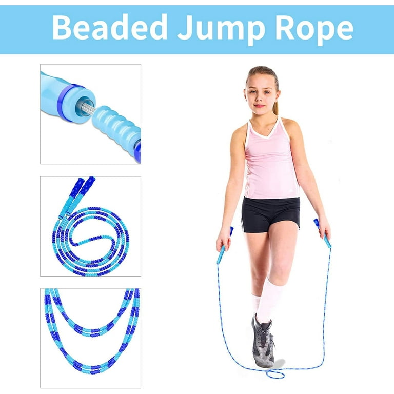 Jump Rope, Adjustable Length Tangle-Free Segmented Soft Beaded Skipping  Rope, Fitness Jump Rope for Kids, Man, and Women Weight Loss 9.2 Feet