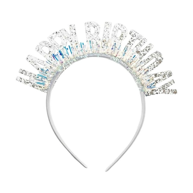 Diadema de , diadema de , aro para el pelo, broche, Tiara de cumpleaños brillante, corona de cumpleaños para fiesta , argén