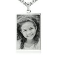 thumbnail image 1 of Photos Engraved - Custom Photo Engraved Small Rectangle Pendant in Stainless Steel - Free reverse side engraving - 18 in chain included - W-SRST, 1 of 6