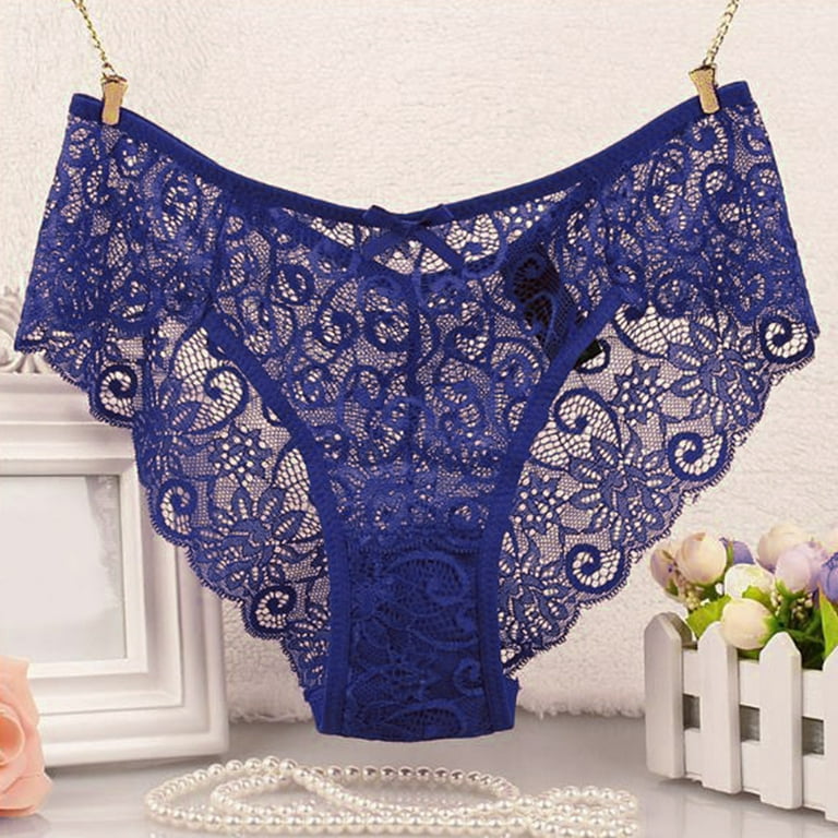 Cathalem French Cut Underwear for Women Women Panties Lace Cutout Hollow  Waist Women Cotton Bikini Underwear Pack Underpants Dark Blue X-Large 