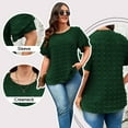 thumbnail image 2 of LANREMON Womens Plus Size Tops Summer Tunic Tops for Women Green Swiss Dot Ruffle Sleeve Crew Neck Loose Fit Flowy Blouses 2XL, 2 of 6