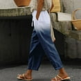 thumbnail image 2 of Women's Spring & Summer Light Breathable Loose Casual Linen Trousers - High Waist, Pockets, Suitable for Many Occasions, 2 of 5