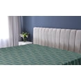 thumbnail image 5 of Ambesonne Abstract Fitted Sheet, Swirly Wave Boho Modern, King Size, Teal and Pale Brown, 5 of 5