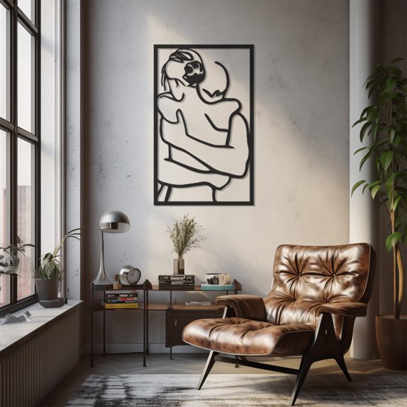 LaModaHome Exclusive Couple Hugging Metal Wall Art – Durable & Artistic Metal Wall Art for Home and Office Decor, Perfect for Any Interior Design Aesthetic