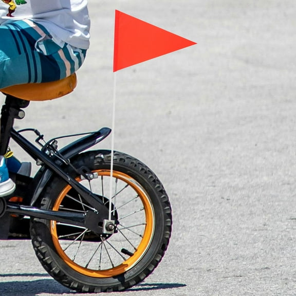 HONITANO 6Pcs Red PVC Triangular Bike Safety Flag, for Bicycles Accessories 11In