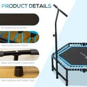 Soozier 48 Adult Hexagon Rebounder Trampoline Fitness Bungee Jumping Cardio Trainer Outdoor Bouncer Jumper Adjustable Bar Blue