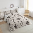 thumbnail image 3 of jejeloiu Bohemian Bull Skull Bedding Comforter Set,Vintage Aztec Geometric Twin Comforter Sets,Brown Black Bedding Set For Men Women,Ultra Soft Home Decor Reversible,2 Pieces, 3 of 8