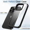 thumbnail image 3 of JETech Case for iPhone 15 Pro Max 6.7-Inch, Shockproof Phone Bumper Cover, Solid Color Matte TPU Frame, Anti-Scratch Clear Back (Black Titanium), 3 of 6