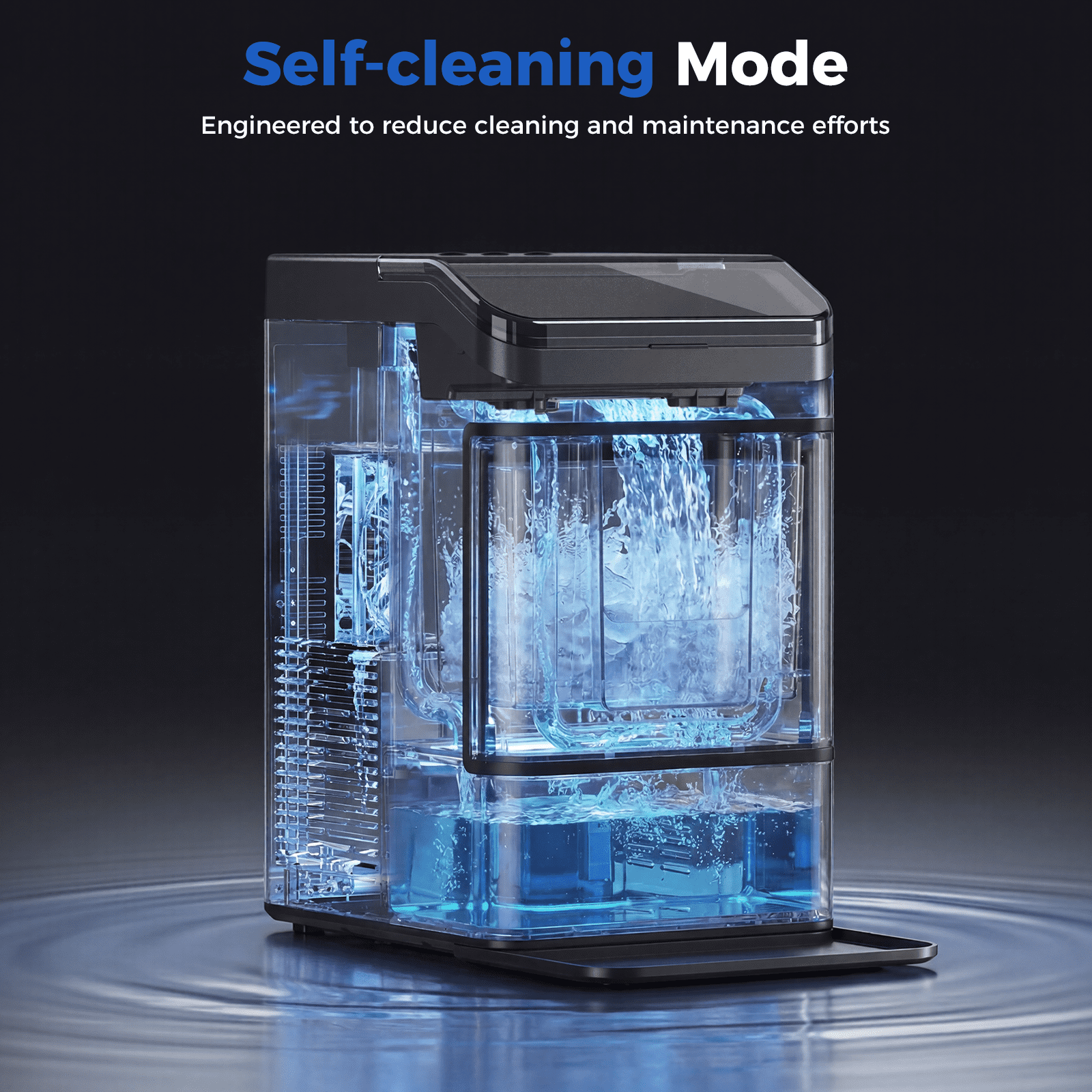 Nugget Ice Maker Countertop, 42lbs per Day Portable Ice Machine, 6 Mins Fast Ice Making, Self-Cleaning, Pebble Ice Making for Home, Party, Camping