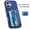 Blue, variant on Wallet Case for Apple iPhone 17, Build in Cards Slots Heavy Duty Shockproof Stand Bumper Phone Cover Case for Women Men, Black