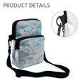 thumbnail image 5 of FUIALDOLG Crossbody Bags Pink Cherry Blossom Pattern Zipper Crossbody Purse for Outdoor, Stretch Polyester Front Pocket Shoulder Purse, 5 of 7