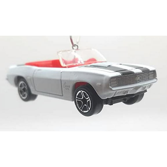 Christmas Ornament for 1969 Chevy Camaro SS 396 Covertible White Black
