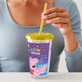 thumbnail image 3 of CafePress - Peppa Pig: Twinkle And Shine - 16 Ounce Classic Clear Insulated Double Wall Tumbler Cup with Lid Straw , Reusable, 3 of 5