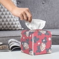 thumbnail image 6 of Sikiie Rose Flowers Leather Tissue Box Cover Square, tissue box holder, Tissue Box with Bottom Belt-5.2”x5.2”x5.2”, 6 of 7