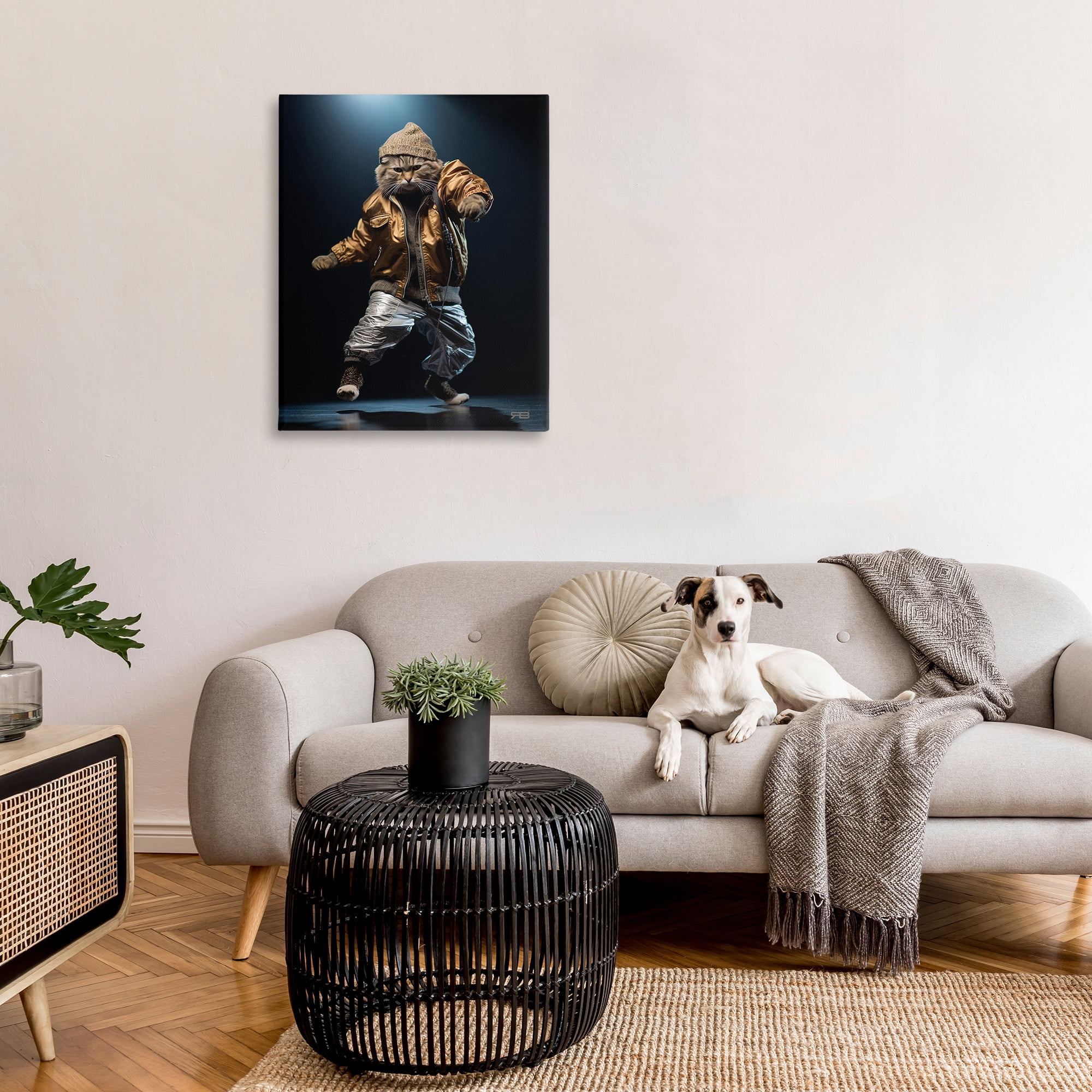 Stupell Industries Urban Dancer Cat Animals & Insects Painting Gallery Wrapped Canvas Art Print Wall Art, 30 x 40