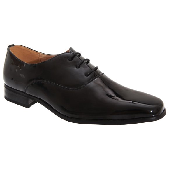 Goor Older Boys Patent Leather Lace-Up Oxford Tie Dress Shoes