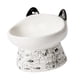 thumbnail image 1 of Cuenco elevado de cerámica para gatos, duradero, para mascotas, para gatos y perros. Blanco negro, 1 of 9
