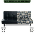 thumbnail image 3 of Xoenoiee Daisy Flower Pattern Futon Cover Full Size Stretch Armless Sofa Bed Cover Anti-Slip Furniture Protector Without Armrests Futon Slipcover with Elastic Bottom, 3 of 7