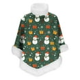 thumbnail image 4 of AUNVITO Cozy Christmas Print Fleece Shawl with Thick Faux Fur Collar Women's Warm Homewear Sleeveless Winter Wrap, 4 of 6