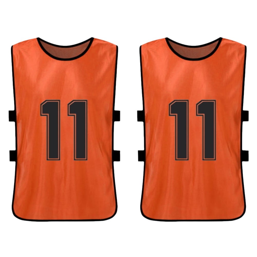 Mixfeer 12PCS Kid's Football Pinnies Quick Drying Soccer Jerseys Youth Scrimmage Basketball Team Training Numbered Bibs Practice Vest