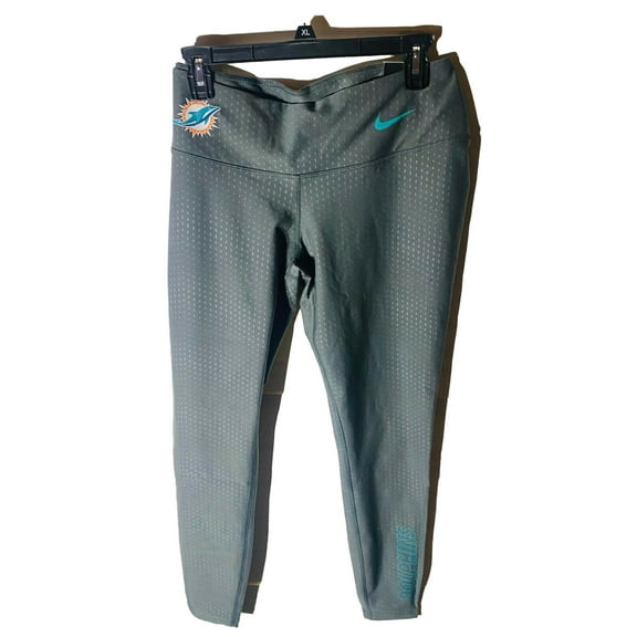 Nike Dri Fit Women's Miami Dolphins Athletic Workout Pants Gray XL