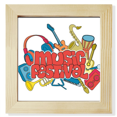 thumbnail image 1 of Festival de música de guitarra instrumento patrón Pantalla de escritorio de pared de fotograma cuadrado, 1 of 4