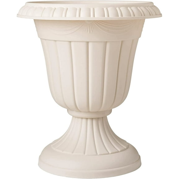 Arcadia Garden Products 10x12" Traditional Plastic Urn, Beige