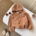 thumbnail image 2 of Girls Coats And Jackets Lightweight Button Down Winterchildren Snowsuit Coffee Girls Fall Tops ,4-5 Years, 2 of 4
