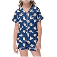 thumbnail image 1 of TIEVOSA Children's Leisure Halloween Printed Button Collar Short Sleeved Top Shorts Pajama Set 3-13 Years Old, 1 of 4