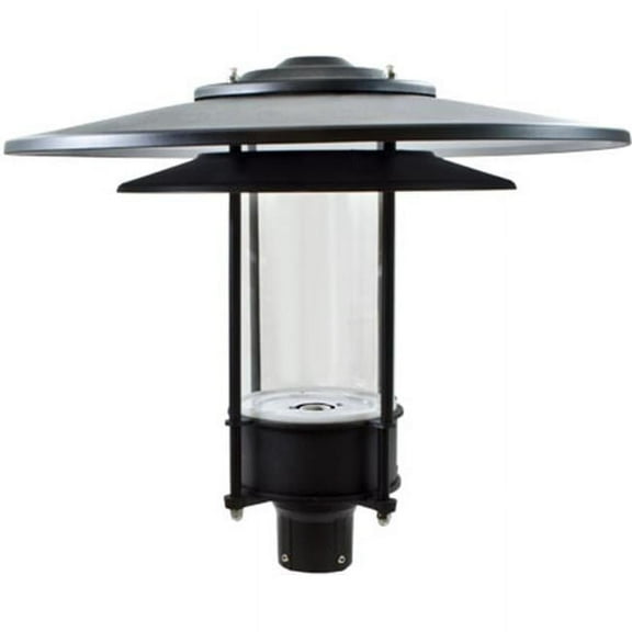 Dabmar Lighting GM510-B 120 V Incandescent Large Hat Top Post Light Fixture, Black & Verde Green