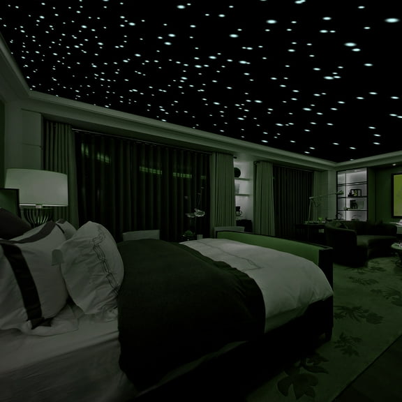Realistic 3D Domed Glow in The Dark Stars,606 Dots for Starry Sky, Perfect for Kids Bedding Room Gif