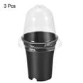 thumbnail image 3 of Unique Bargains 3' Round Nursery Pot Plastic Flower Plant Container with Cover 3 Pack Black, 3 of 6