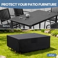 thumbnail image 4 of SHOUFTW Patio Furniture Cover, Rectangular Heavy Duty 600D Waterproof & UV Resistant Outdoor Covers, Dining Table & Chair Set Protection, 4 of 9