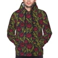 thumbnail image 2 of Bingfone Burgundy Peony Flowers Men's Drawstring Hoodie Long Sleeve Pocket Sweatshirts-X-Large, 2 of 6