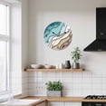 thumbnail image 4 of Silent Wall Clocks Battery Operated, Teal Brown Beach Coastal Round Decorative Wall Clock for Living Room Bedroom Kitchen Bathroom Classroom Decor, 10 Inch Abstract Geometric Ocean Waves, 4 of 8