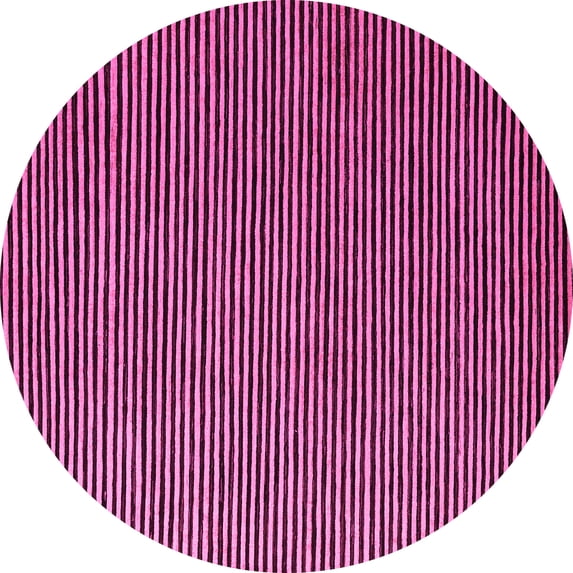 Ahgly Company Indoor Round Abstract Pink Modern Area Rugs, 4' Round